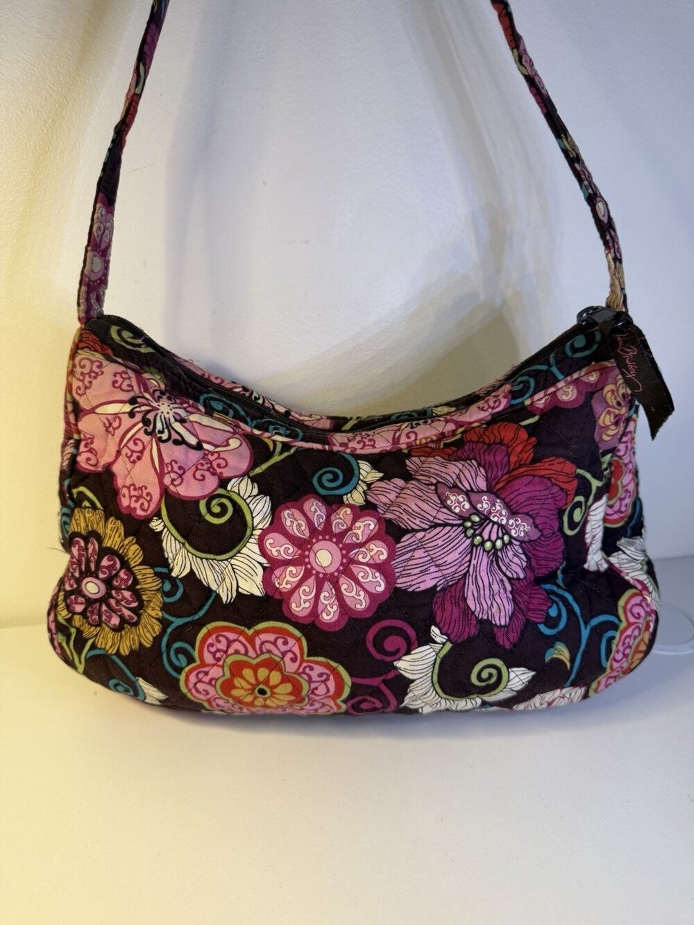 Vera Bradley Mod Floral Pink Mini Shoulder Handbag Purse ☆ Retired Rare ☆